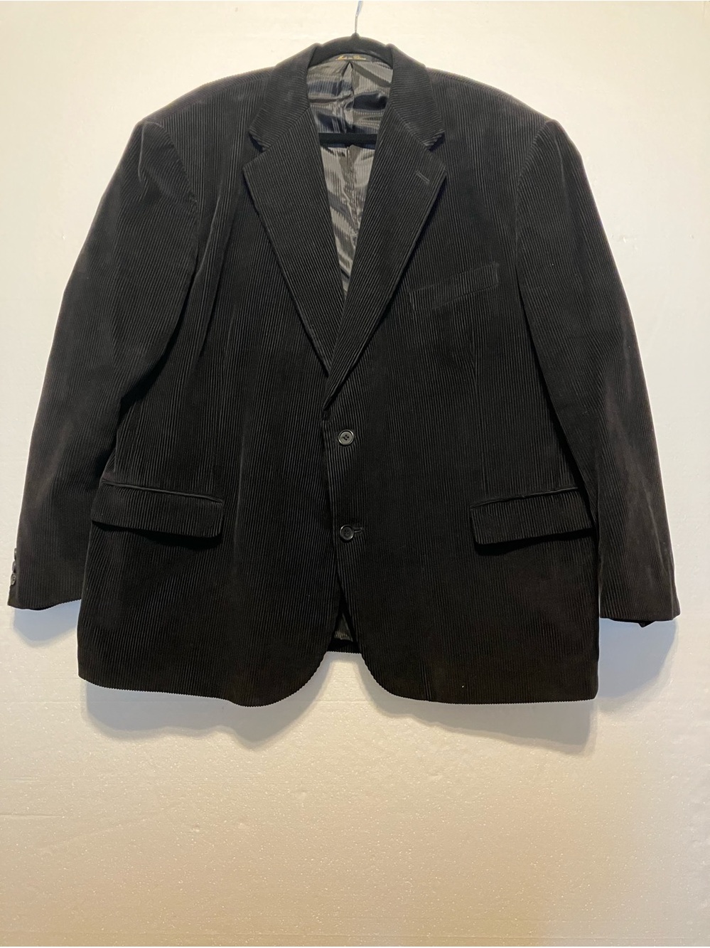Vintage Hunt Valley Corduroy 48R black blazer coat cotton